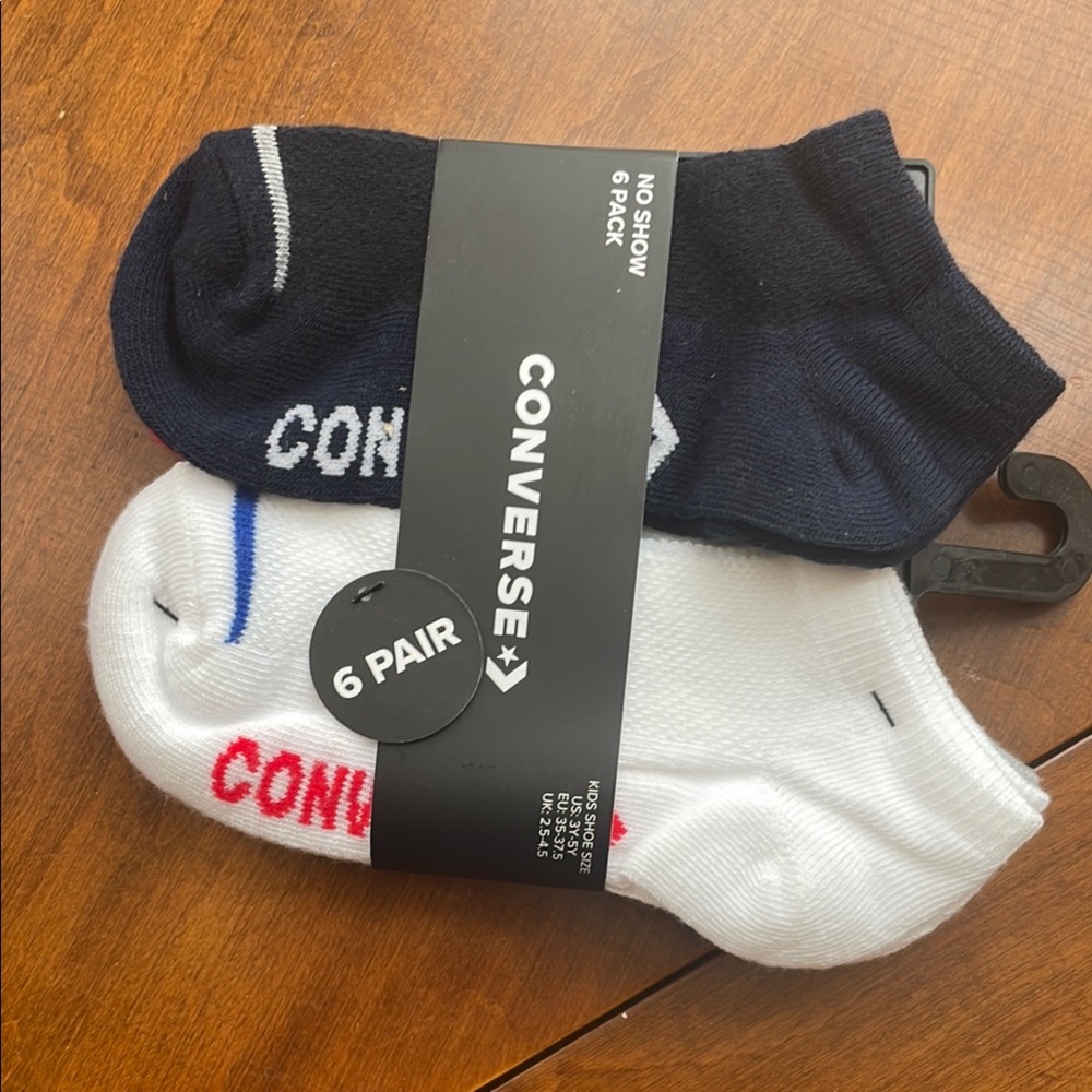 Converse Kids No-Show Socks 6-Pack - Black and White